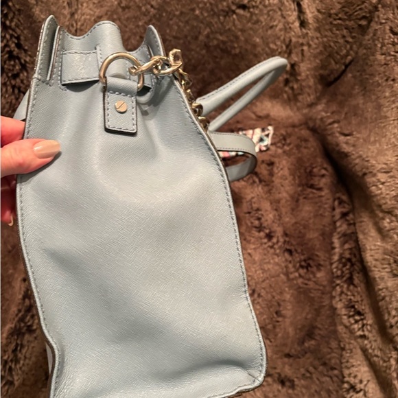 Elegant baby blue Michael Kors Hamilton Handbag with Scarf Accent - Picture 6 of 6